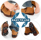 Non-slip snow boots - Set of two - Safe walking on icy and snowy surfaces - Suitable for size L (40-48) - Non-slip spikes - Suitable for winter walking, hiking, jogging, strolling and mountaineering