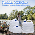 Collapsible Bucket - Collapsible Water Container - Portable & BPA Free Water Tank - Kettle - Bucket - Suitable for Caravan, Camping, Hiking, BBQ, Travel, Outdoor Use - 10L