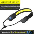 LED Headlamp - 230° Wide Beam - Rechargeable Headlamp with Digital Battery Display - 500 Lumens - Waterproof USB Headlamp for Camping, Running, Hiking - Adjustable Silicone Strap