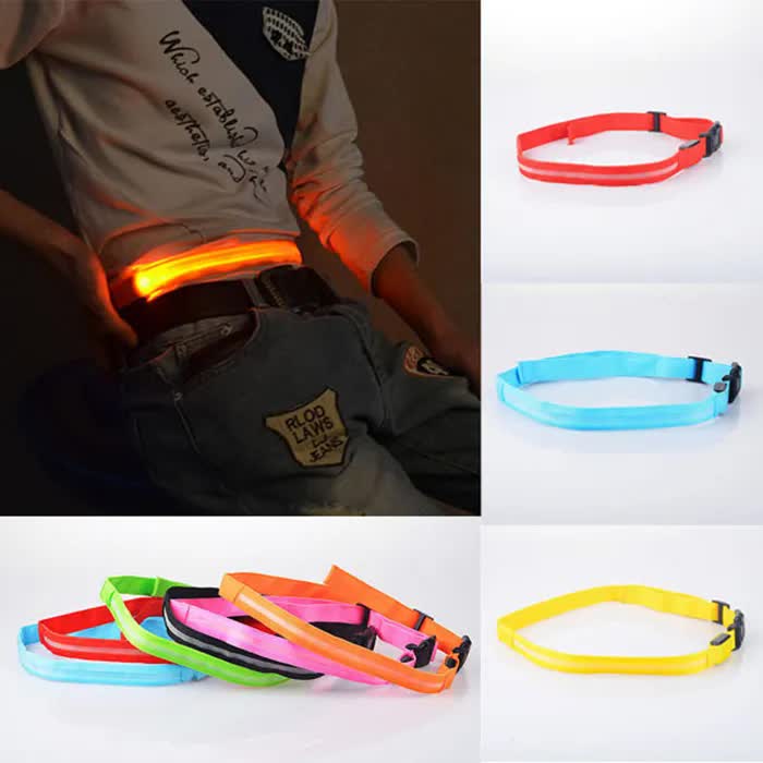 Reflective Waist Belt – USB Rechargeable LED Safety Belt for Cycling, Hiking, Running & Mountain Walking – Adjustable up to 100cm with Secure Snap Closure – 3 Light Modes – Ideal for Night Outdoor Activities – Red