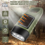 Emergency Flashlight - Military Clamp Rechargeable - Dynamo & Solar Powered - For Emergency Kits and Power Outages - Black