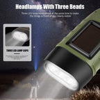 Emergency Flashlight - Military Clamp Rechargeable - Dynamo & Solar Powered - For Emergency Kits and Power Outages - Black