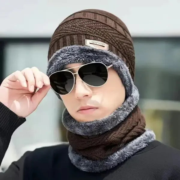 Knitted Wool Ski Mask and Neck Warmer for Winter Sports