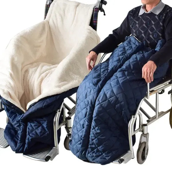 Lightweight Thickened Wheelchair Blanket with Plaid Outer Fabric