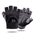 Black Half Finger Fitness Training Gloves for Men and Women, Breathable Mesh Back with Non-Slip Microfiber Palm, Wrist Protection Size XL for Gym and Cycling