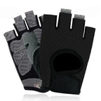 Women's Half Finger Gym Gloves with Non-Slip Gel Pads for Weightlifting, Bodybuilding, and Cycling, Breathable Elastic Fabric Size L for Secure Grip