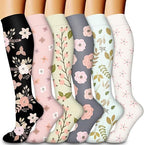 Compression Socks for Women and Men Circulation 6 Pairs, Graduated Support for Running Athletic Sports S/M, Breathable Nylon Blend for All-Day Comfort and Recovery