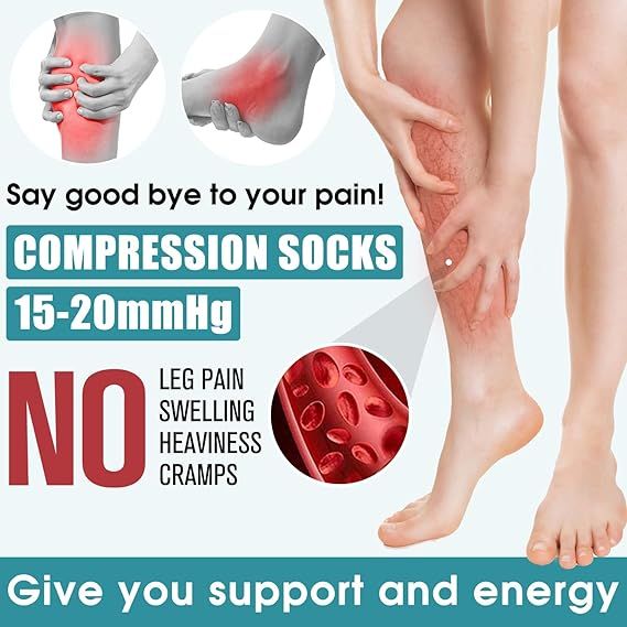 Compression Socks for Women and Men Circulation 6 Pairs, Graduated Support for Running Athletic Sports S/M, Breathable Nylon Blend for All-Day Comfort and Recovery