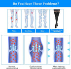 Thigh High Compression Stockings for Women Men 23-32 mmHg Closed Toe, Level 2 Support for Varicose Veins Edema, Breathable Cotton Spandex with Silicone Dotted Bands