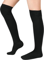 Thigh High Compression Socks for Women Men 15-21 mmHg Closed Toe, Level 1 Support for Edema Pregnancy, Breathable Polyester with Non-Slip Cuffs for All-Day Wear