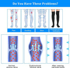 Thigh High Compression Socks for Women Men 15-21 mmHg Closed Toe, Level 1 Support for Edema Pregnancy, Breathable Polyester with Non-Slip Cuffs for All-Day Wear