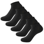 Black Bamboo Socks 5-Pack with Comfort Elastic, Soft Breathable 95% Bamboo 5% Spandex, Naturally Antibacterial Moisture-Wicking for Men and Women EU 38-44