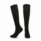 Black Zipper Compression Socks 2 Pairs for Men Women, Easy On-Off with Skin Protection Zipper, Closed Toe Medical Stocking for Circulation and Swelling L/XL