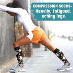 Compression Socks for Women Men Circulation 6 Pack, Graduated Support for Running Athletic Sports L/XL, Breathable Nylon Polyester for All-Day Comfort and Performance