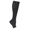 Black Zipper Compression Sports Socks 1 Pair, Elastic Ven Design for Running Football, Graduated Compression with Side Zipper for Easy On-Off and Muscle Support