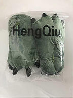 Green Plush Animal Paw Slippers for Men Women Kids, Fuzzy Dinosaur Claw Design with Non-Slip Sole, Cozy Warm House Slippers Size 40-43 for Indoor Comfort
