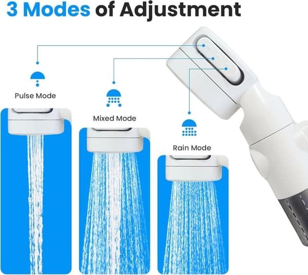 Portable Camping Shower with USB Rechargeable Electric Pump, Digital Display, Multiple Spray Modes, Outdoor Shower Kit