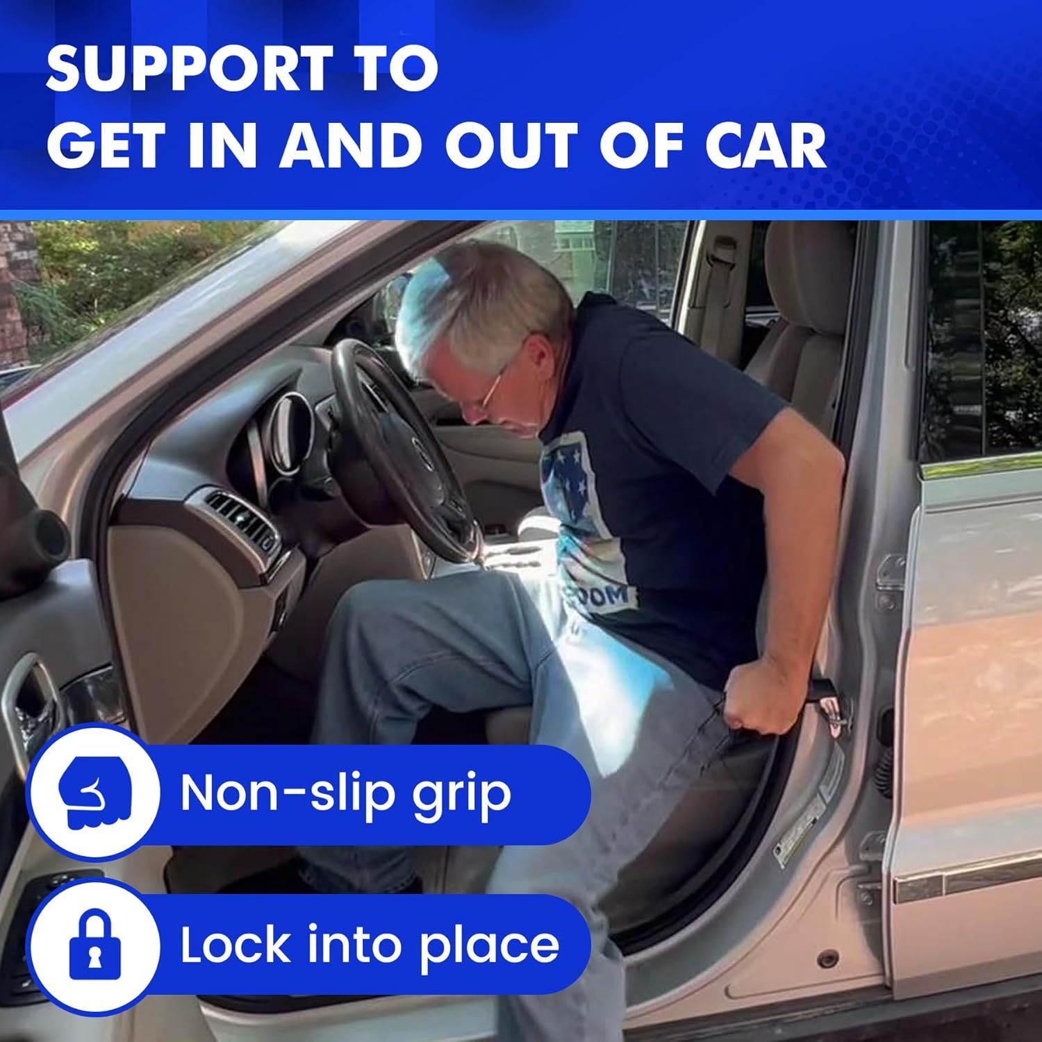 Compatible 2pcs Car Door Handle Assistance for Elderly: Vehicle Support Auto Grab Cane for Getting In and Out of Window Breaker