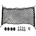 High Performance Luggage net for car, flexible luggage net, safety net with 4 hooks, Made of Nylon, Black Color