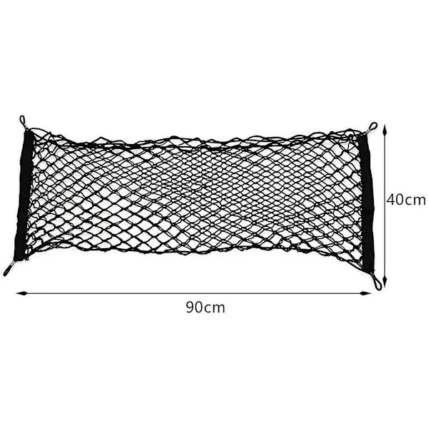 High Performance Luggage net for car, flexible luggage net, safety net with 4 hooks, Made of Nylon, Black Color