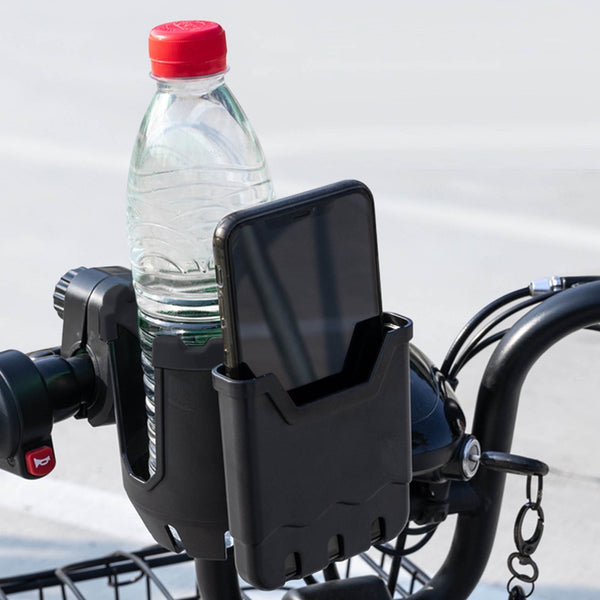 WQJNWEQ-Clearance-Cup-Holder-with-Phone-Holder-Bike-Cup-Holder-2-in-1-Universal-Cup-Phone-Holder-for-Stroller-Bike-Wheelchair-Walker-Scooter Black