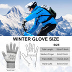 3 Pairs Touch Screen Gloves with Snow Flower Pattern, Warm Knit Winter Gloves Christmas Gifts Stocking Stuffers for Women Gray Blue White