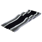 Men's Winter Scarf - Classic Striped Tassel Edge Soft Warm Scarf, Woolen Yarn Knitted Scarf Black