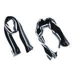 Men's Winter Scarf - Classic Striped Tassel Edge Soft Warm Scarf, Woolen Yarn Knitted Scarf Dark Gray