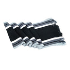 Men's Winter Scarf - Classic Striped Tassel Edge Soft Warm Scarf, Woolen Yarn Knitted Scarf Light Grey