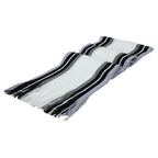 Men's Winter Scarf - Classic Striped Tassel Edge Soft Warm Scarf, Woolen Yarn Knitted Scarf White