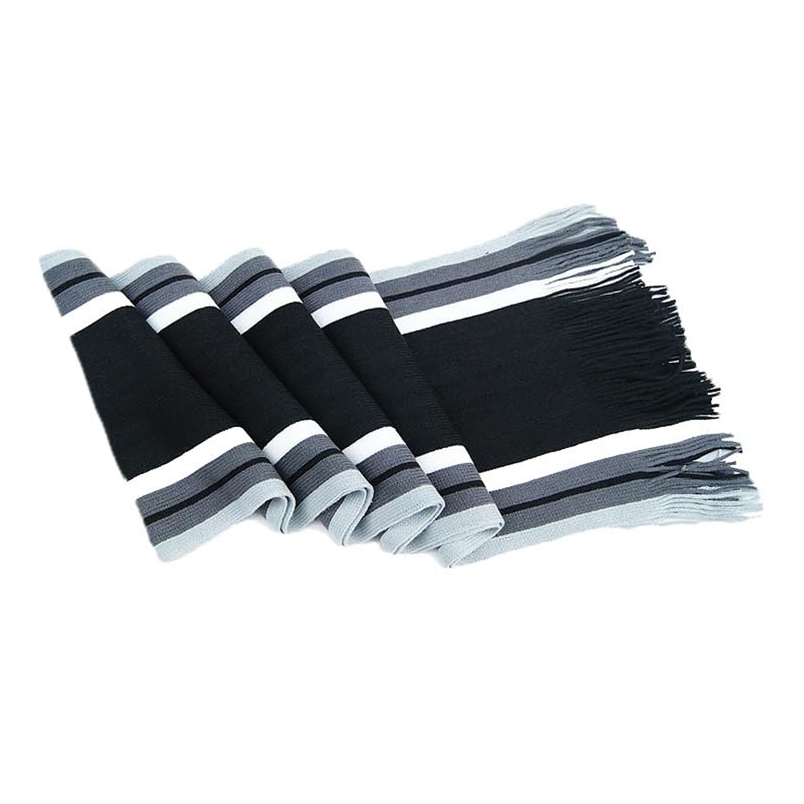 Men's Winter Scarf - Classic Striped Tassel Edge Soft Warm Scarf, Woolen Yarn Knitted Scarf Wine Red