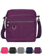 Luxtrada Casual Nylon Purse Handbag Crossbody Bag Waterproof Shoulder Bag with Zipper Pockets for Women (Black) Purple