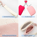 3/2/1PCS Keychain Wallet Mini Zip Around Wristlet Wallets For Women Detachable Dual Pouch Wristlet Portable Coin Purse Small Wallets For Travel Sports Outdoors Dark Green 2PCS