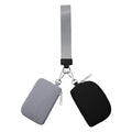 3/2/1PCS Keychain Wallet Mini Zip Around Wristlet Wallets For Women Detachable Dual Pouch Wristlet Portable Coin Purse Small Wallets For Travel Sports Outdoors Grey