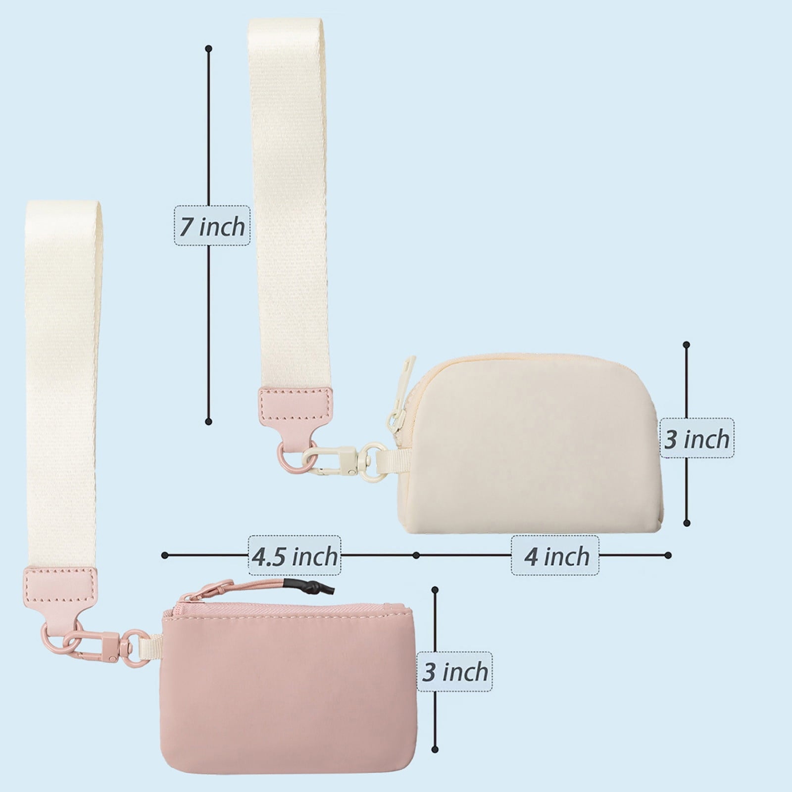 3/2/1PCS Keychain Wallet Mini Zip Around Wristlet Wallets For Women Detachable Dual Pouch Wristlet Portable Coin Purse Small Wallets For Travel Sports Outdoors Mint Green 2PCS