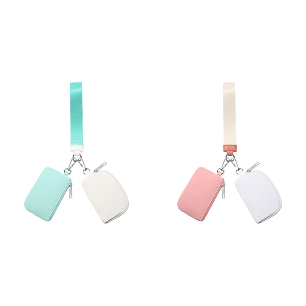 3/2/1PCS Keychain Wallet Mini Zip Around Wristlet Wallets For Women Detachable Dual Pouch Wristlet Portable Coin Purse Small Wallets For Travel Sports Outdoors Pink 1PCS & Mint Green 1PCS
