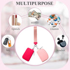 3/2/1PCS Keychain Wallet Mini Zip Around Wristlet Wallets For Women Detachable Dual Pouch Wristlet Portable Coin Purse Small Wallets For Travel Sports Outdoors Purple