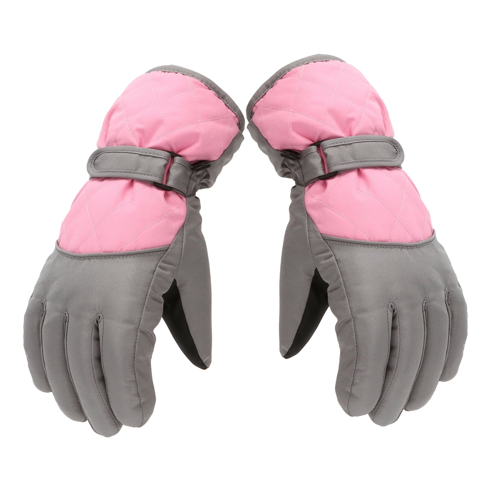 Dengjunhu Kids Winter Gloves - Snow & Ski Waterproof Youth Gloves for Boys & Girls - Insulated for Cold Weather Outdoor Play, Skiing & Snowboarding L Pink