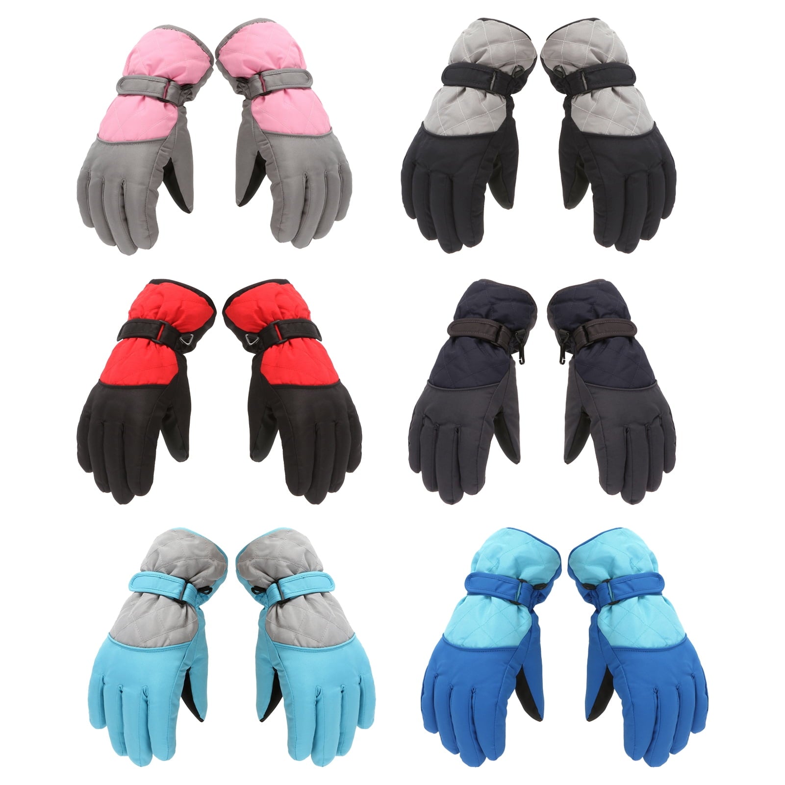 Dengjunhu Kids Winter Gloves - Snow & Ski Waterproof Youth Gloves for Boys & Girls - Insulated for Cold Weather Outdoor Play, Skiing & Snowboarding L Red