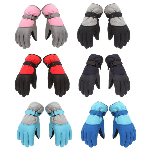 Dengjunhu Kids Winter Gloves - Snow & Ski Waterproof Youth Gloves for Boys & Girls - Insulated for Cold Weather Outdoor Play, Skiing & Snowboarding L Red