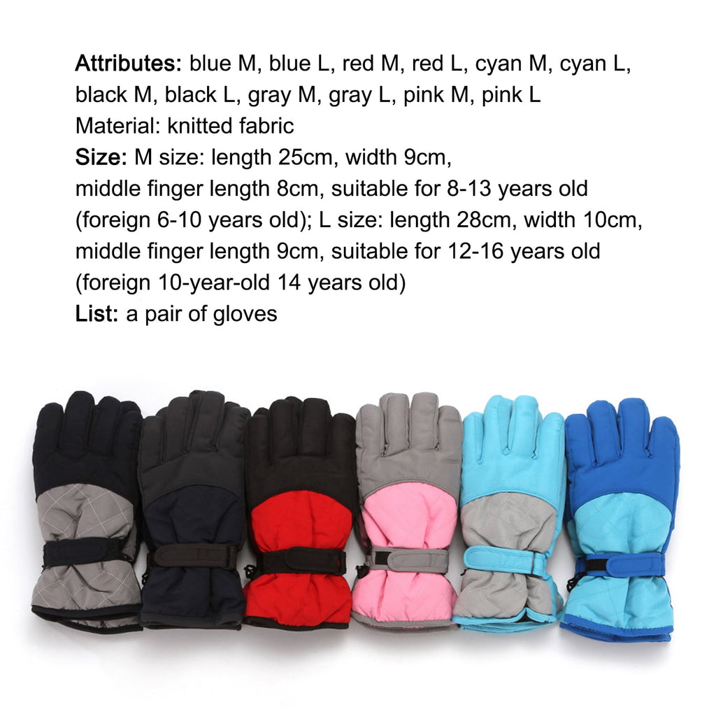 Dengjunhu Kids Winter Gloves - Snow & Ski Waterproof Youth Gloves for Boys & Girls - Insulated for Cold Weather Outdoor Play, Skiing & Snowboarding L Red