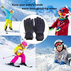GXWEA Gloves For Kids Toddler Skis Kids Gloves Winter Gloves Thick Gloves Stretchy Warm Gloves Boys Girls 6-24 Months 7-12 Year AHA1 kids snow gloves Navy