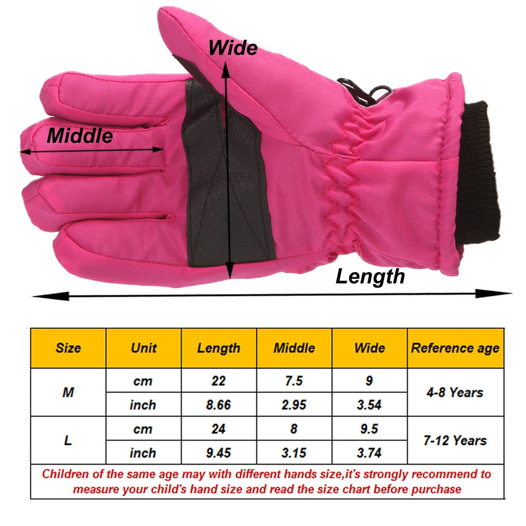 GXWEA Gloves For Kids Toddler Skis Kids Gloves Winter Gloves Thick Gloves Stretchy Warm Gloves Boys Girls 6-24 Months 7-12 Year AHA1 kids snow gloves Red