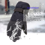 GXWEA Gloves For Kids Toddler Skis Kids Gloves Winter Gloves Thick Gloves Stretchy Warm Gloves Boys Girls 6-24 Months 10-16 Year AHA2 kids snow gloves Black