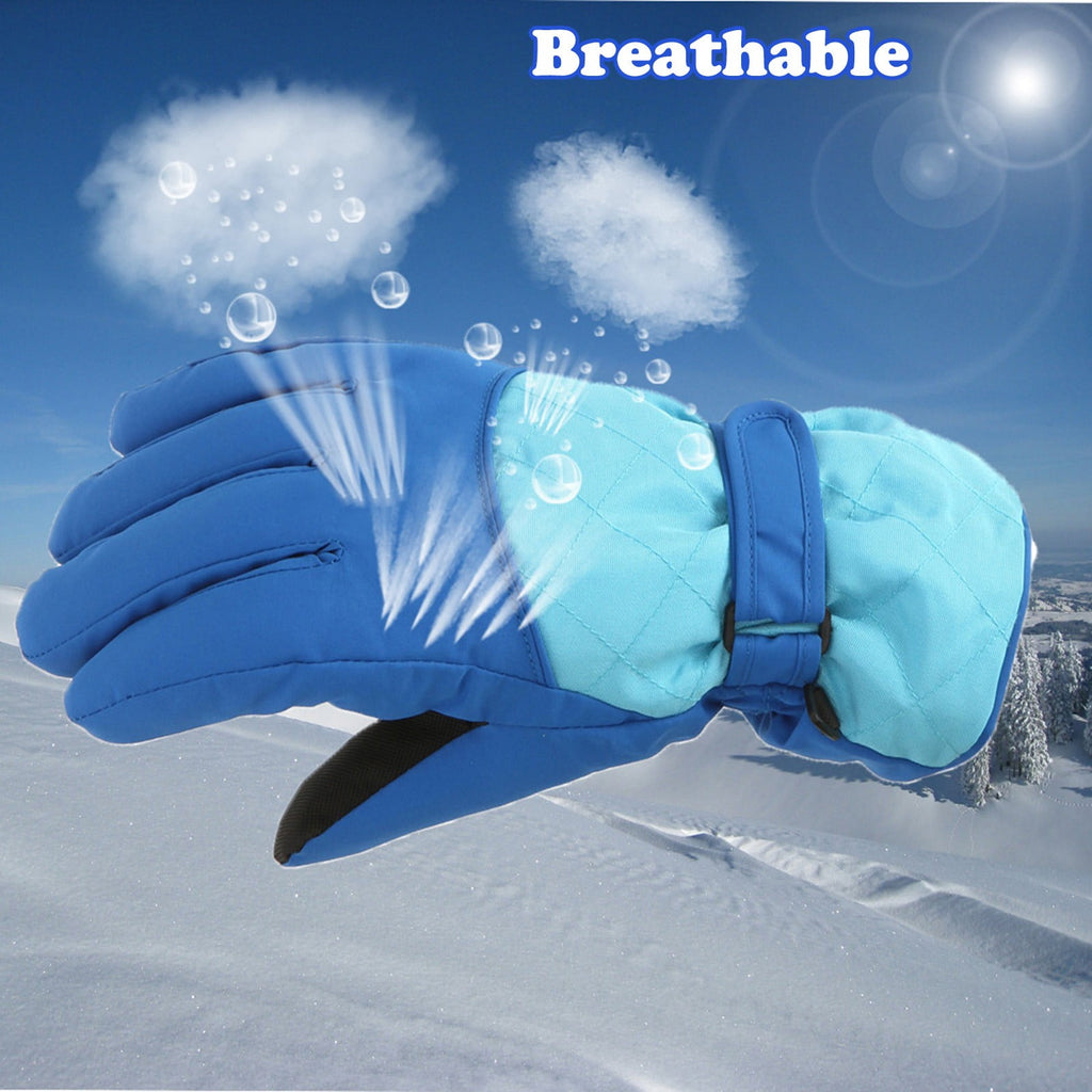 GXWEA Gloves For Kids Toddler Skis Kids Gloves Winter Gloves Thick Gloves Stretchy Warm Gloves Boys Girls 6-24 Months 10-16 Year AHA2 kids snow gloves Blue