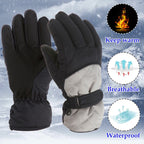GXWEA Gloves For Kids Toddler Skis Kids Gloves Winter Gloves Thick Gloves Stretchy Warm Gloves Boys Girls 6-24 Months 10-16 Year AHA2 kids snow gloves Grey