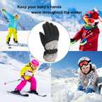 GXWEA Gloves For Kids Toddler Skis Kids Gloves Winter Gloves Thick Gloves Stretchy Warm Gloves Boys Girls 6-24 Months 6-11 Year AHA2 kids snow gloves Grey