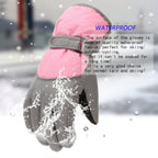 GXWEA Gloves For Kids Toddler Skis Kids Gloves Winter Gloves Thick Gloves Stretchy Warm Gloves Boys Girls 6-24 Months 10-16 Year AHA2 kids snow gloves Pink