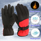 GXWEA Gloves For Kids Toddler Skis Kids Gloves Winter Gloves Thick Gloves Stretchy Warm Gloves Boys Girls 6-24 Months 10-16 Year AHA2 kids snow gloves Red