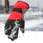 GXWEA Gloves For Kids Toddler Skis Kids Gloves Winter Gloves Thick Gloves Stretchy Warm Gloves Boys Girls 6-24 Months 10-16 Year AHA2 kids snow gloves Red